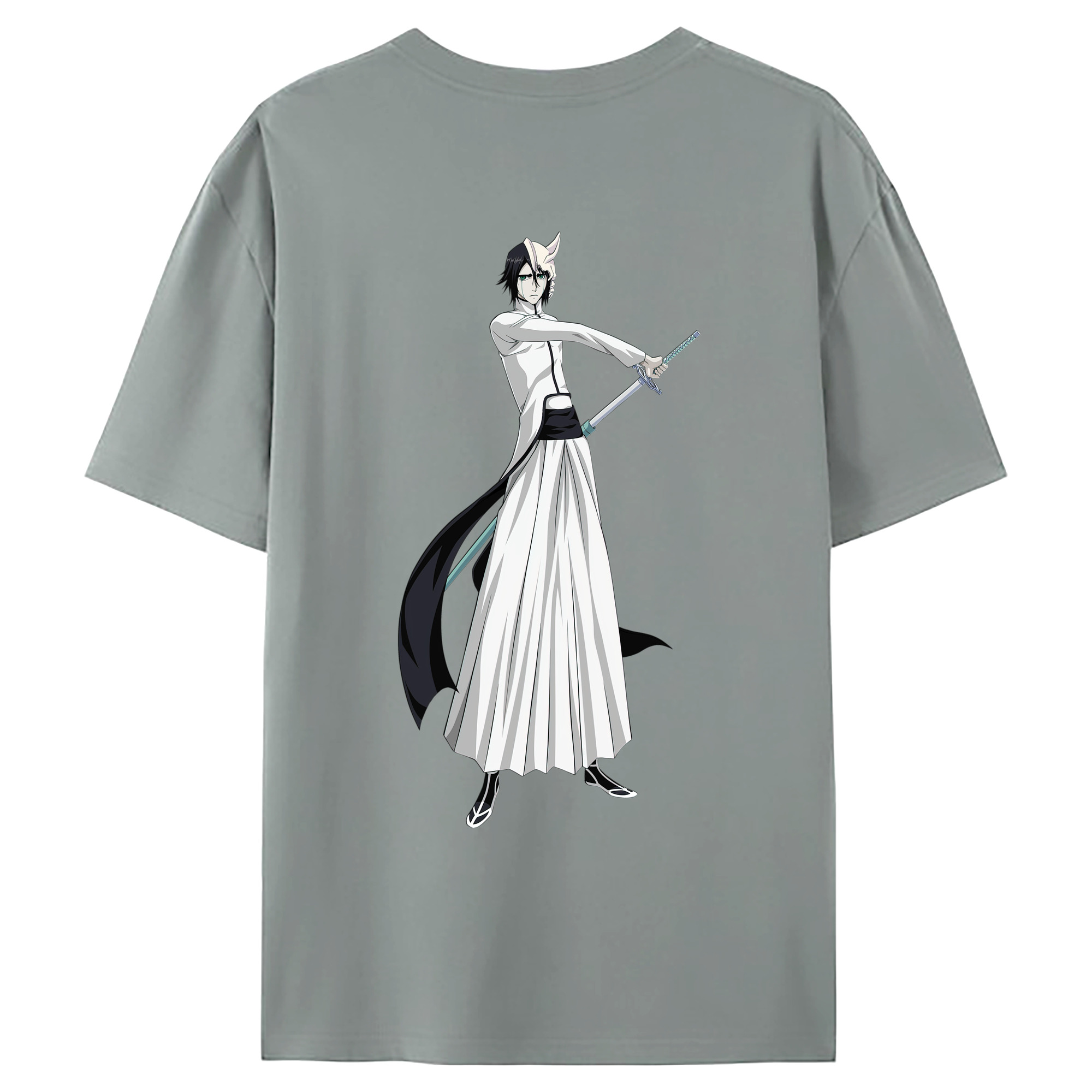 （画像用） ブリーチ ウルキオラ·シファー BLEACH Ulquiorra cifer 綿100％ メンズ半袖Tシャツ（バックプリント） 通気性